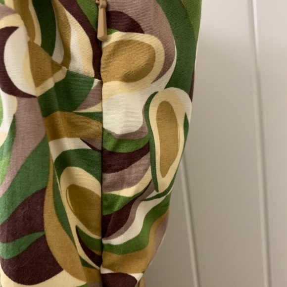 Petite Sophisticate 8P Sun Dress Sleeveless multi print green mauve ivory - Picture 5 of 9